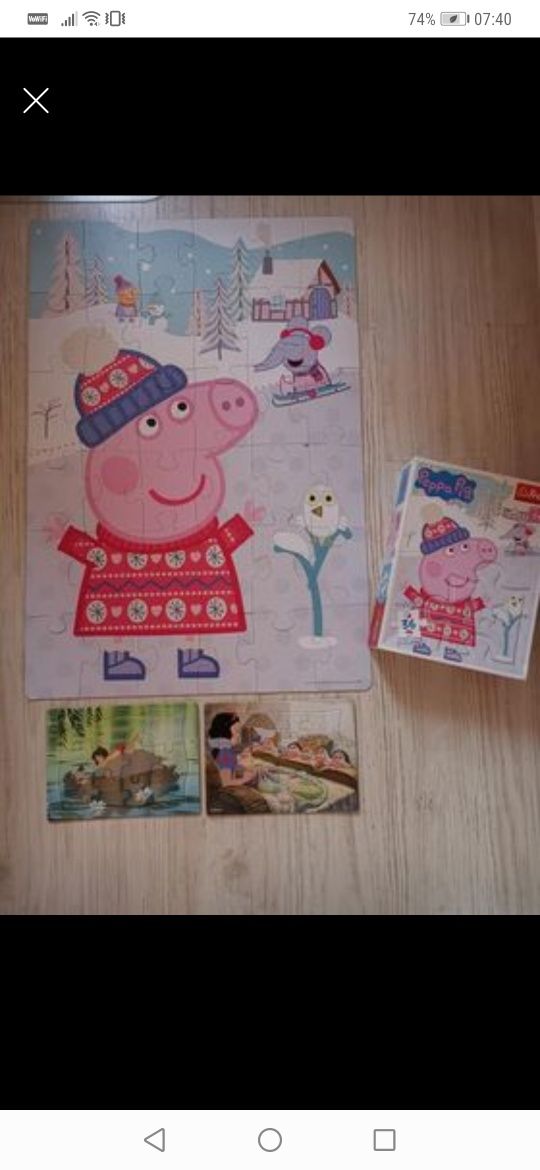 Puzzle gigant peppa, śnieżka, księga dżungli