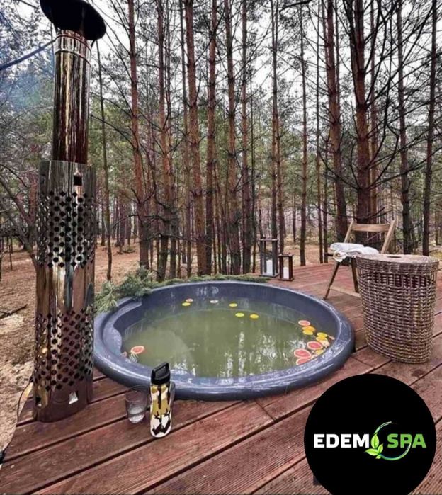 Спа купіль на дровах. Чан з пічкою. Холодна та гаряча купіль. Виробник