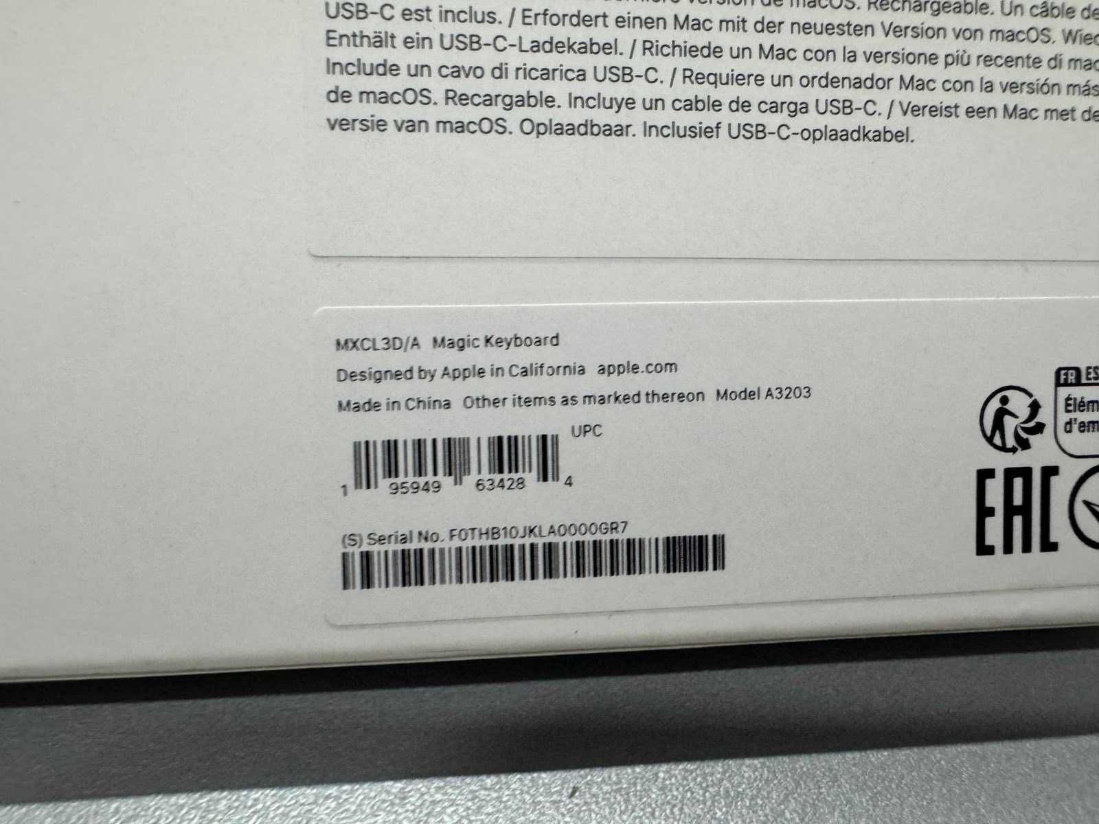 Клавіатура Apple magic USB-C white (MXCL3D/A) DE НОВА !!!