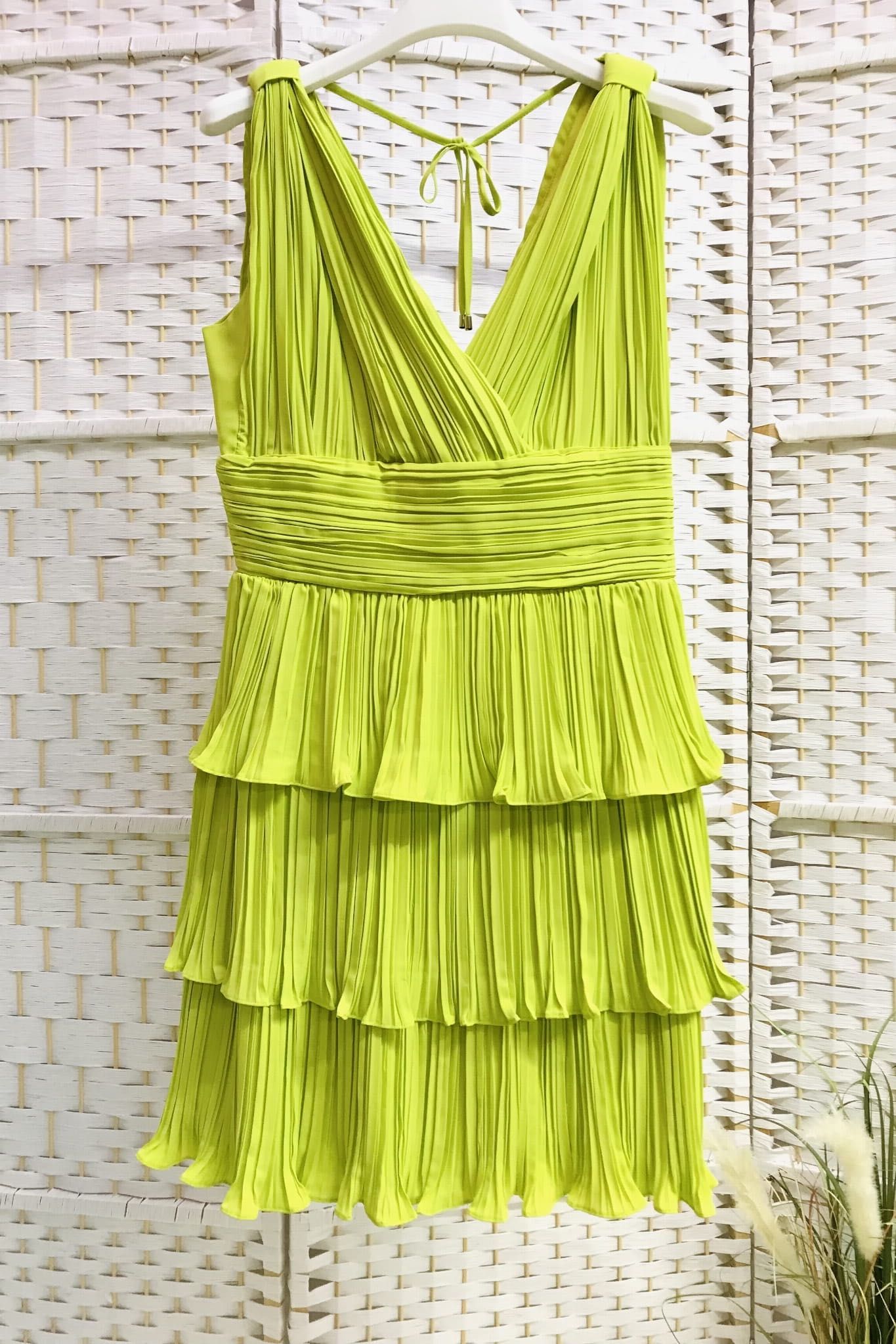 Sukienka Green&Country wizytowa na komunię wesele NOWA XS limonkowa
