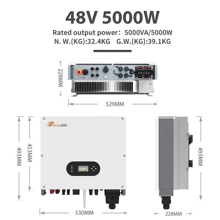 гібридний  інвертор felicity T-REX-5KLP1G01 48v аналог DEYE 680$
