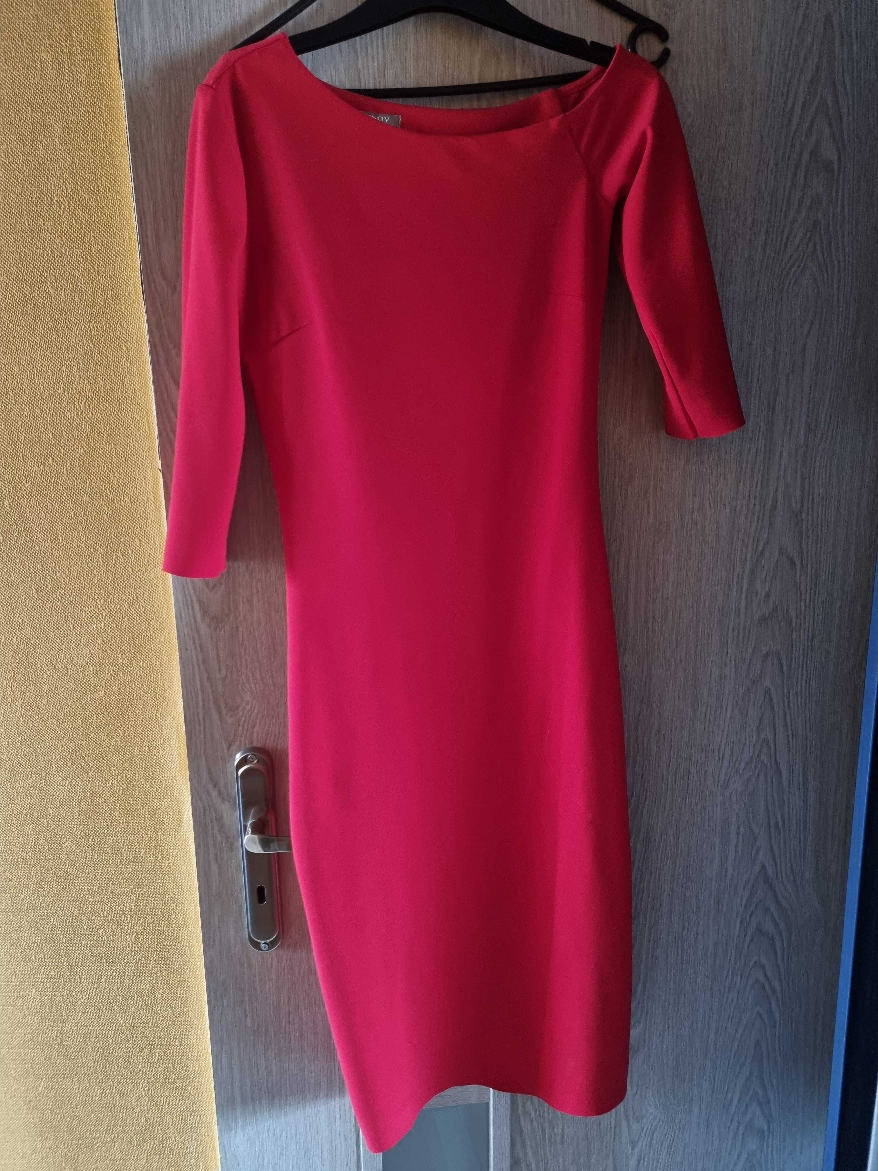 Elegancka seksowna sukienka czerwona orsay