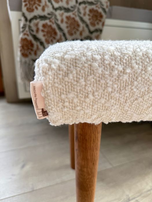 Boho podnóżek, taboret, puf, tkanina boucle