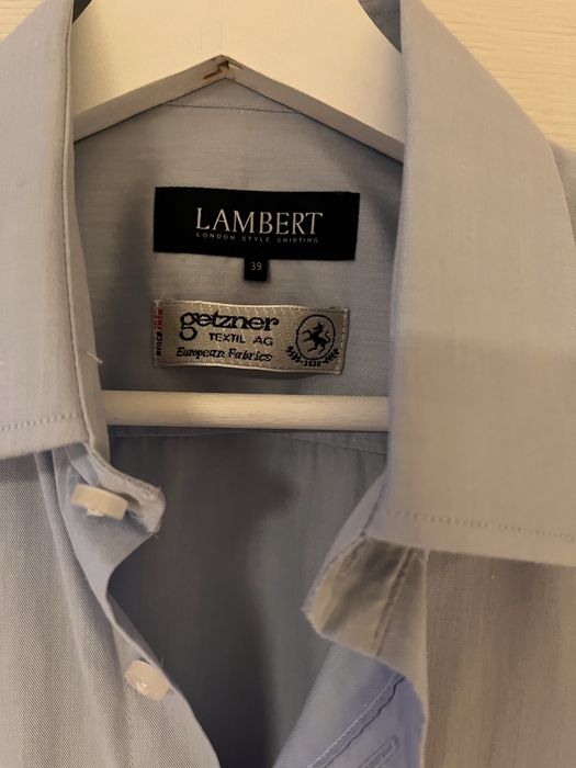 Niebieska męska klasyczna koszula Lambert rozmiar 39, używana