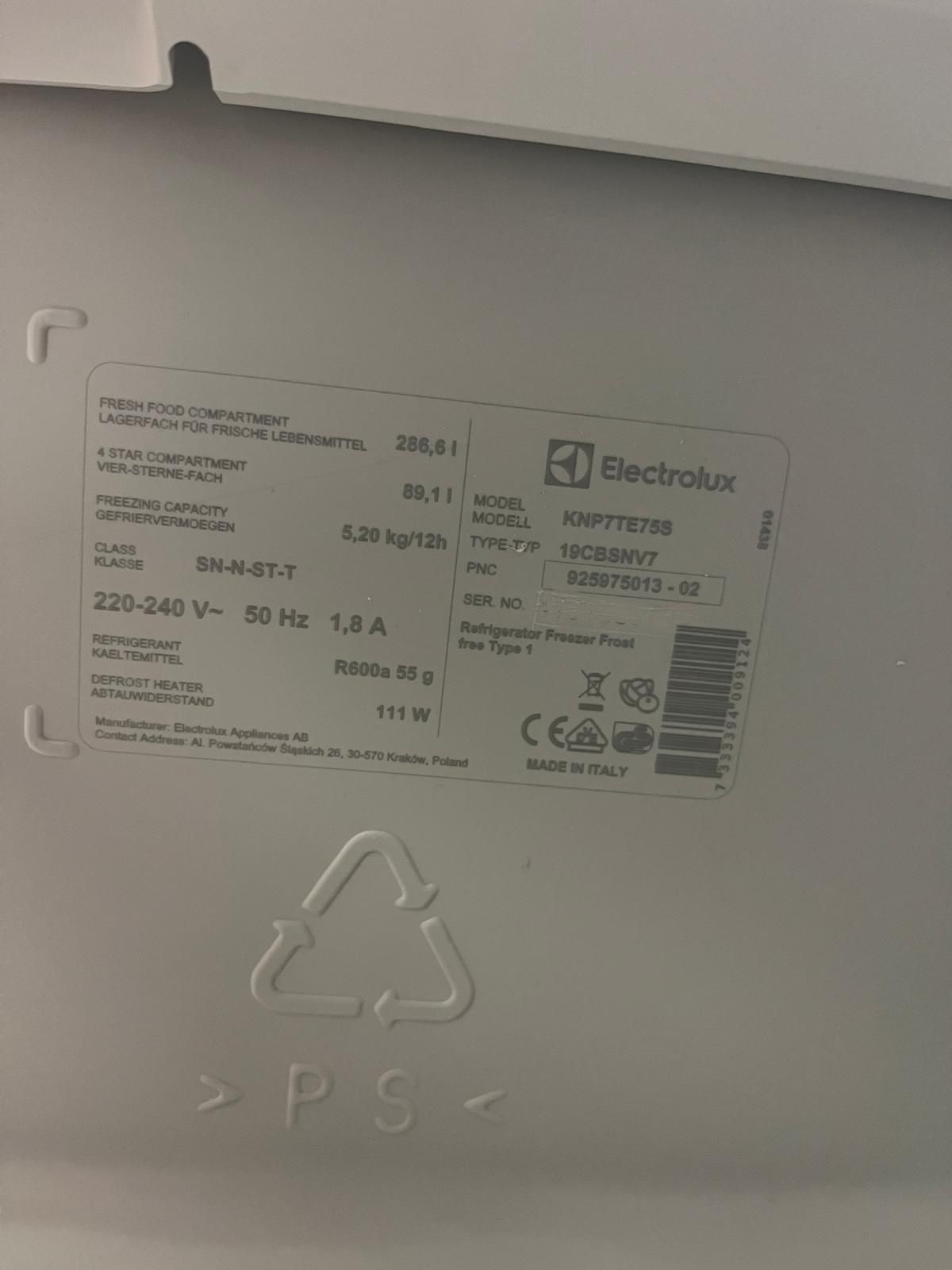 Lodówka Electrolux No Frost NOWA do zabudowy