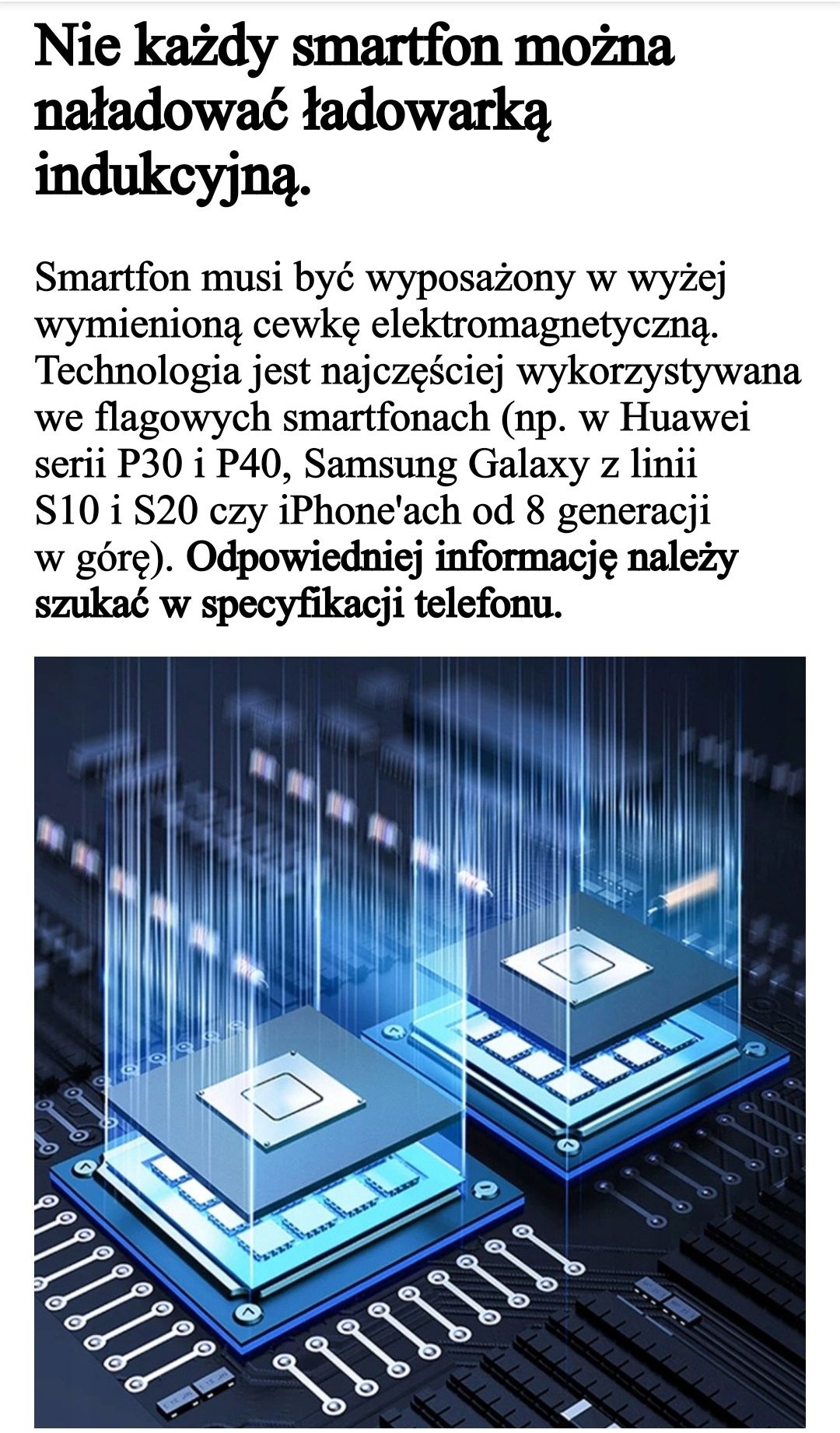 Indukcyjna ładowarka bezprzewodowa do telefonu