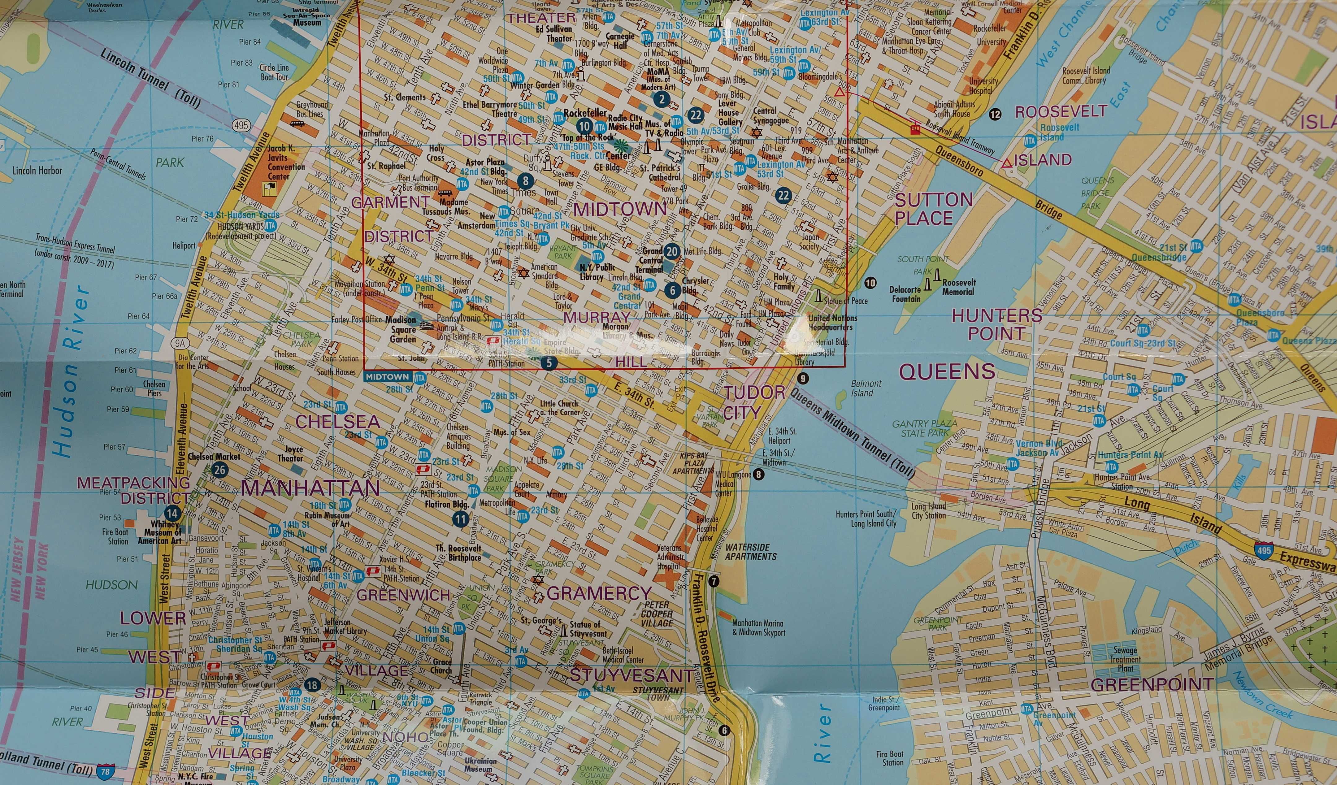 New York City plan miasta mapa