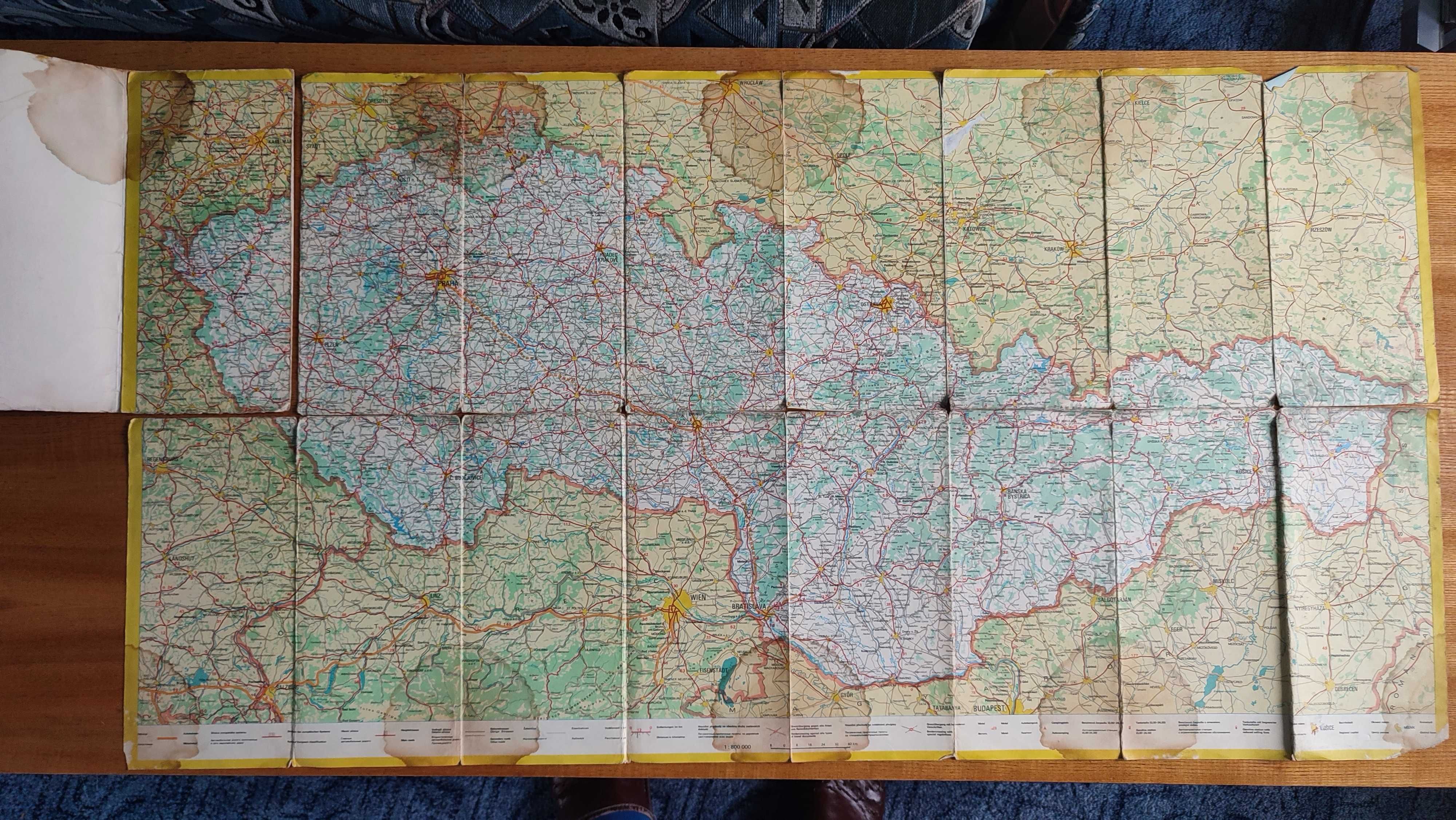 Auto mapa CSSR mapa samochodowa ZSRR 1976