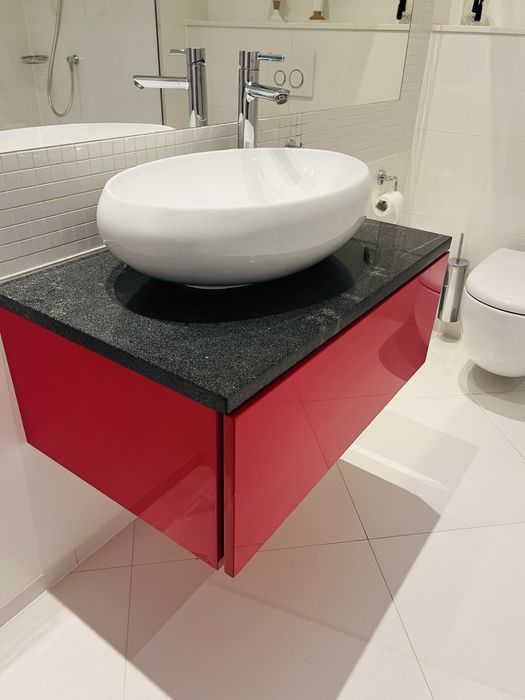 Szafka szuflada 50x80 + umywalka + blat granitowy + bateria tres
