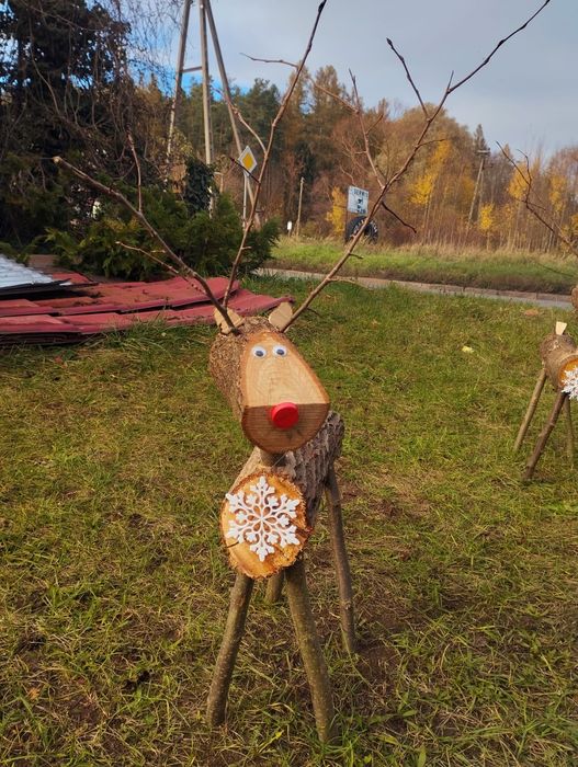 Renifer z drewna lub choinka ozdoby świąteczne