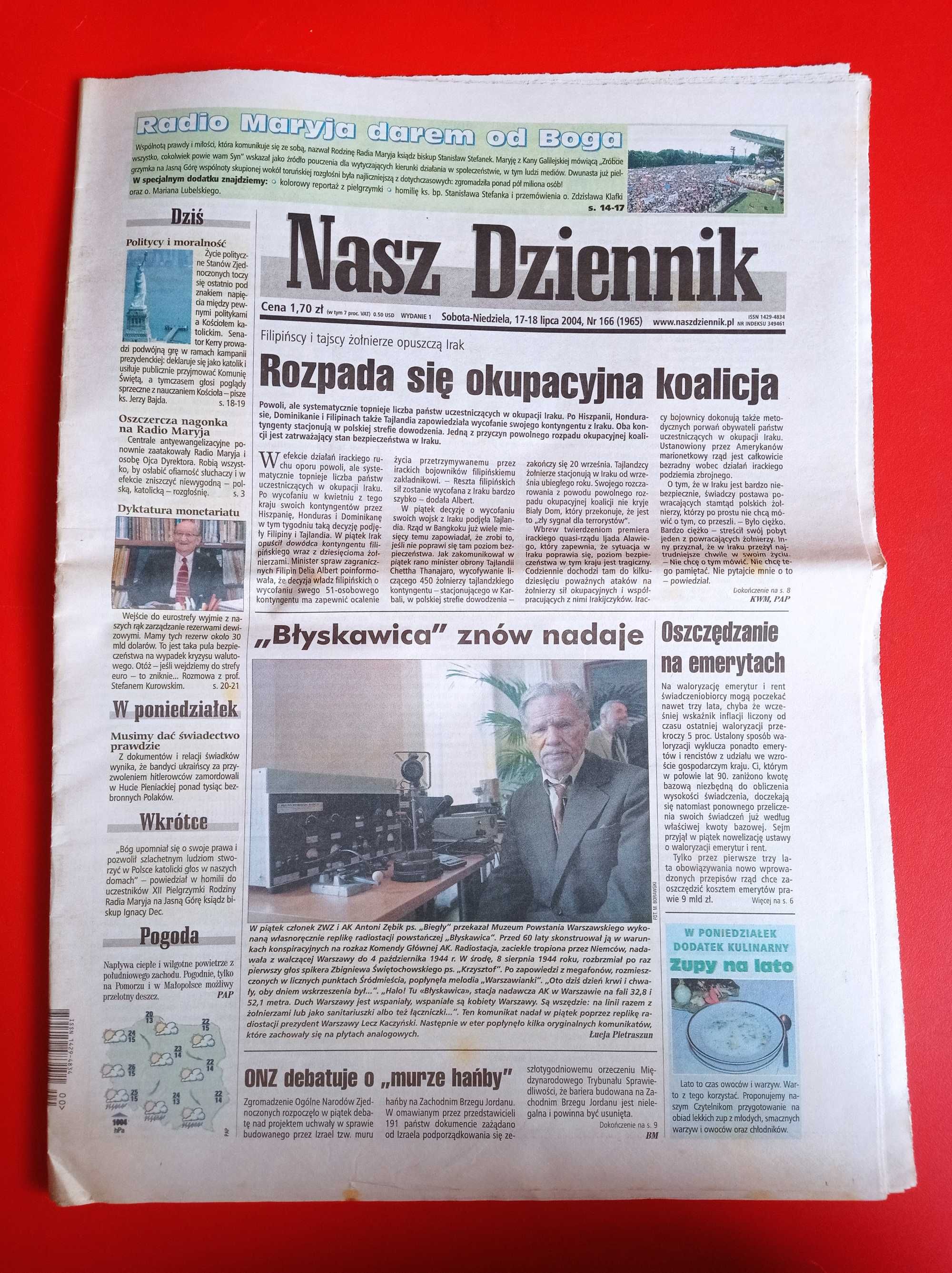 Nasz Dziennik, nr 166/2004, 17-18 lipca 2004