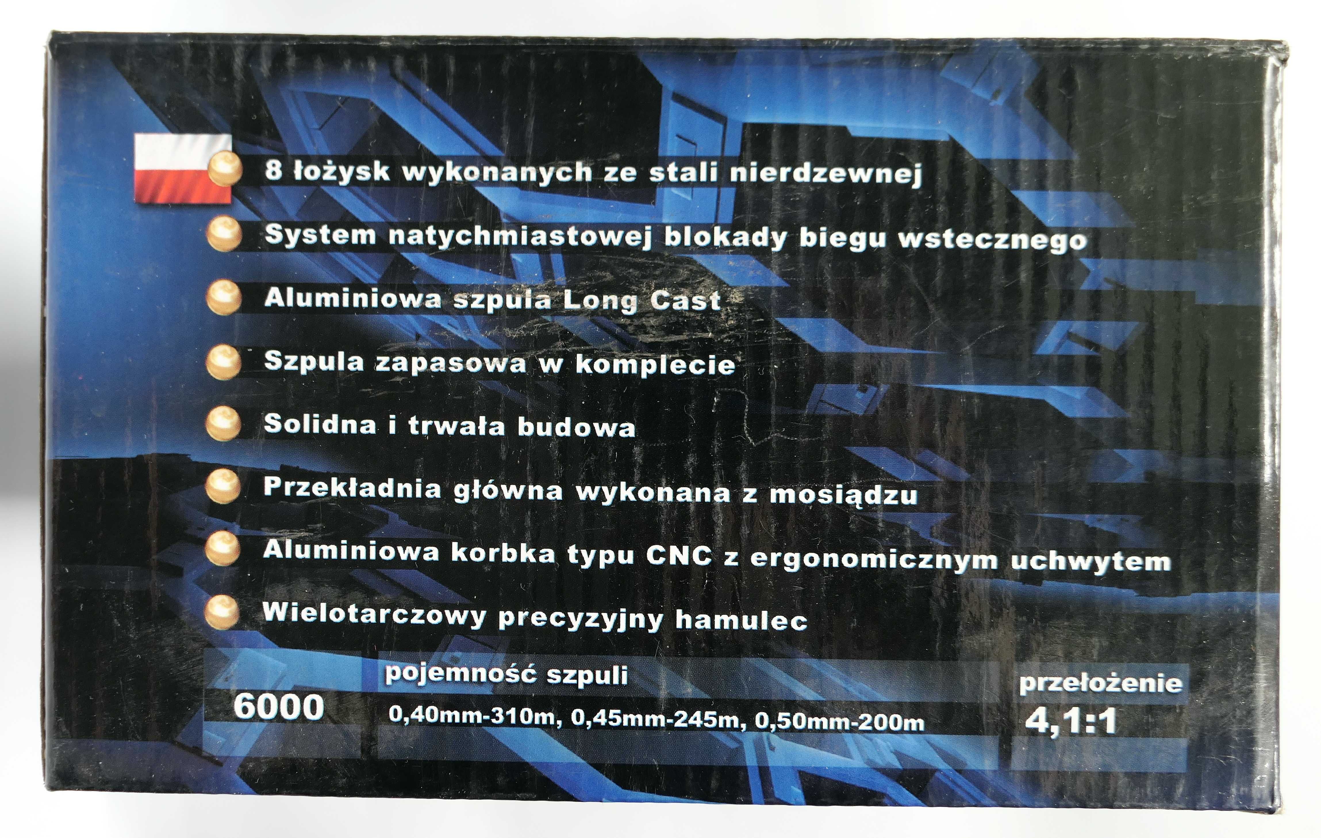 Duży kołowrotek morski / karpiowy Big Game 6000, nowy. Okazja!!!