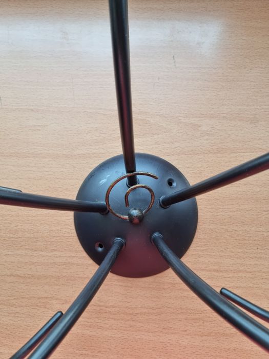 Żyrandol pięcioramienny, lampa sufitowa, Alfa Capri, vintage, 5x60W