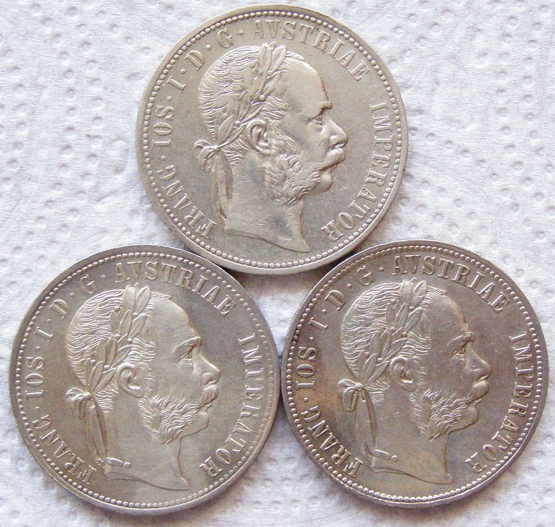 Monety Austro-Węgry floreny 1858,1873,1875,1877,1886 r.
