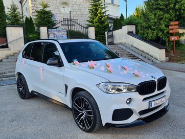 Samochód Do Ślubu- Biały- Wynajem Auto Do Ślubu -BMW X5 KIELCE