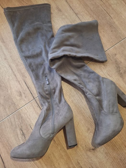 Kozaki damskie długie zamsz 38