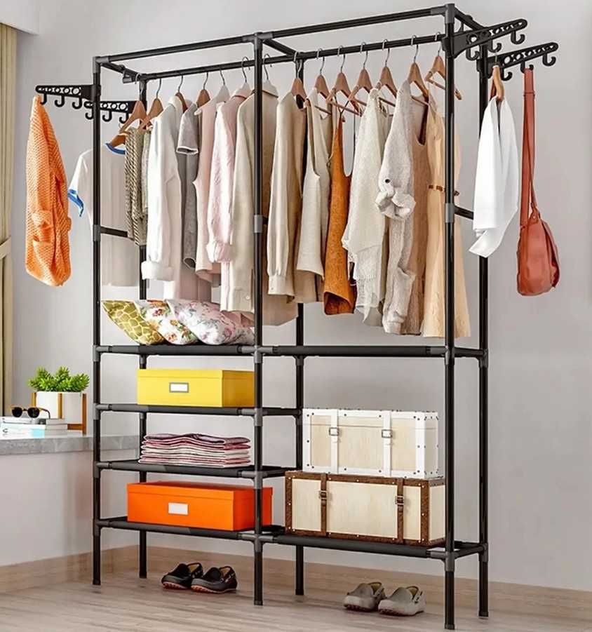 Вішалка Simple Coat Rack Double Row для одягу із полицями