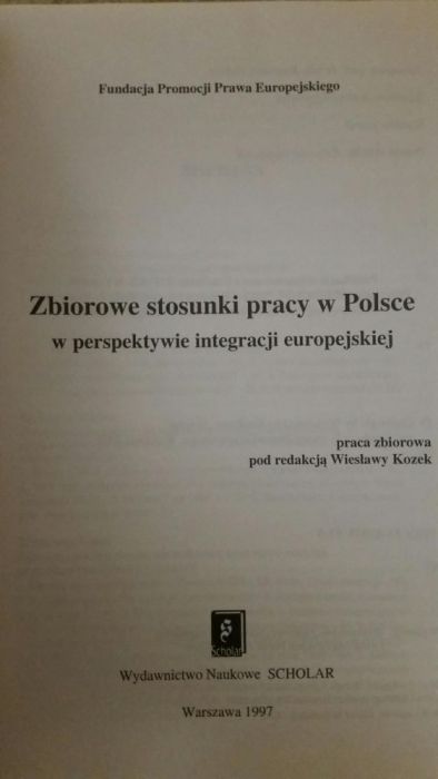 Zbiorowe stosunki pracy w Polsce w perspektywie integracji europejskie
