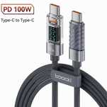 Przewód USB-C do USB-C 100W 1M w oplocie z wyświetlaczem