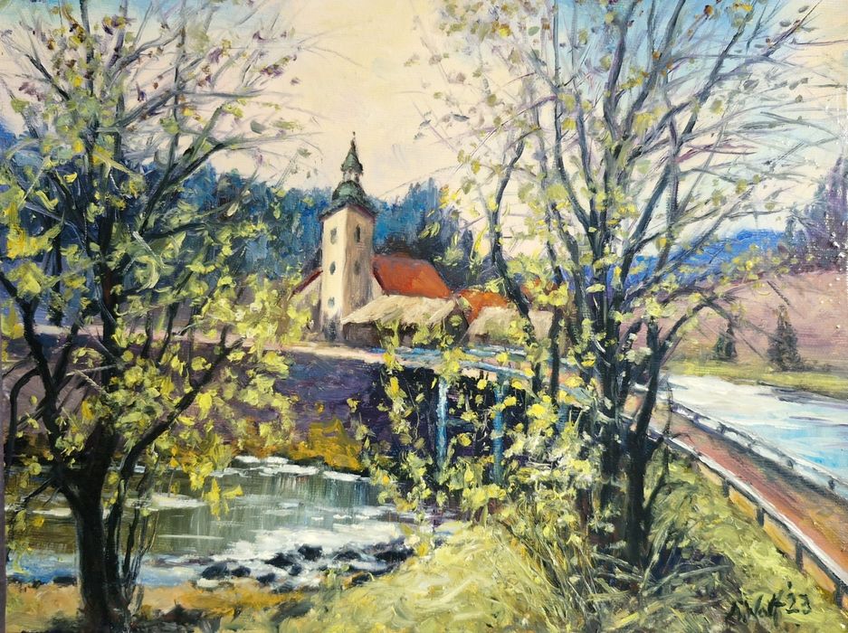 Obraz olejny Gdzieś na Dolnym Śląsku