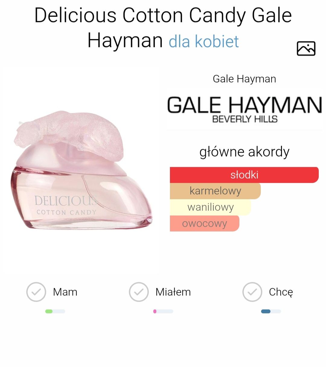 Perfumy Delicious Cotton Candy Gale Hayman