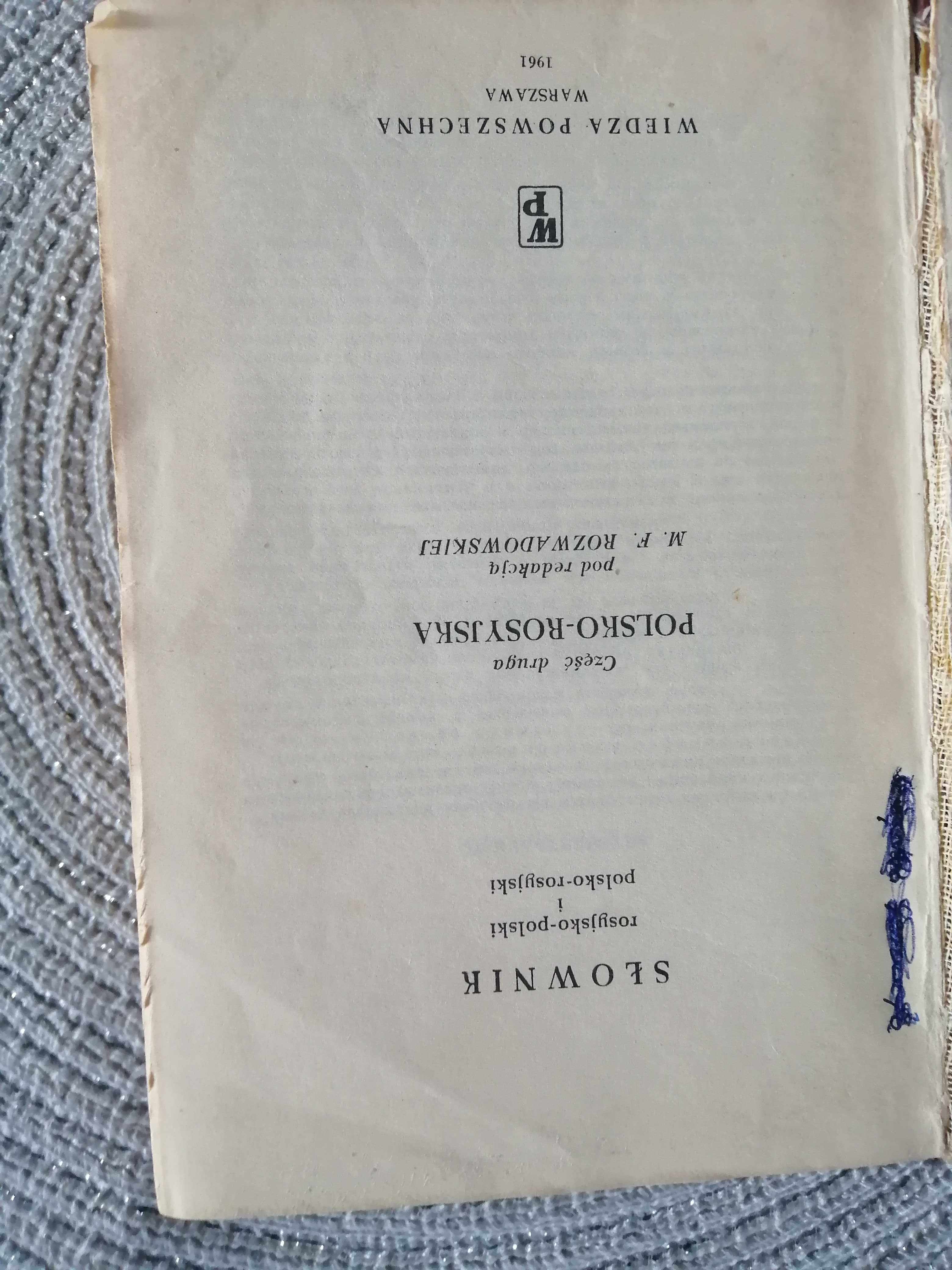 Słownik rosyjsko polski i polsko rosyjski wyd. 1961r