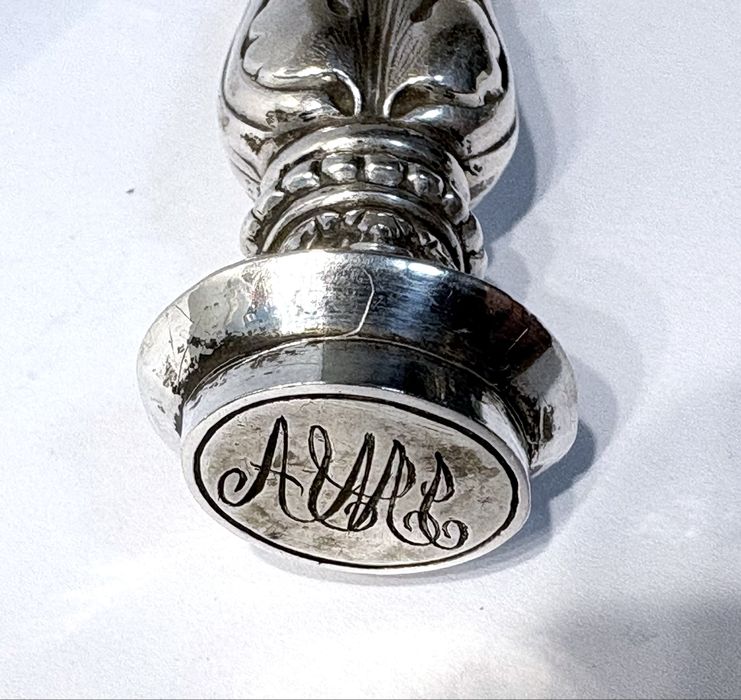 Magnífico raro antigo sinete / carimbo de lacre em prata