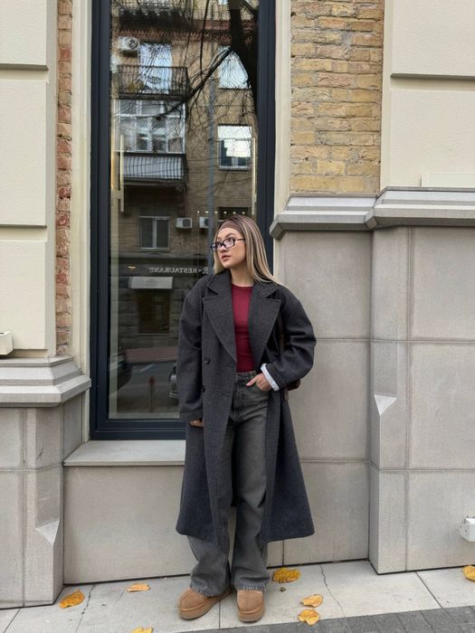 Пальто zara сіре