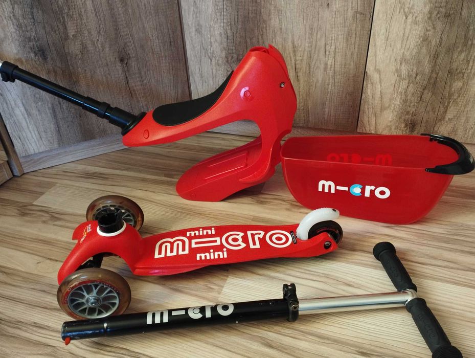 Hulajnoga Mini Micro 2Go Deluxe Siedzisko Drążek do prowadzenia