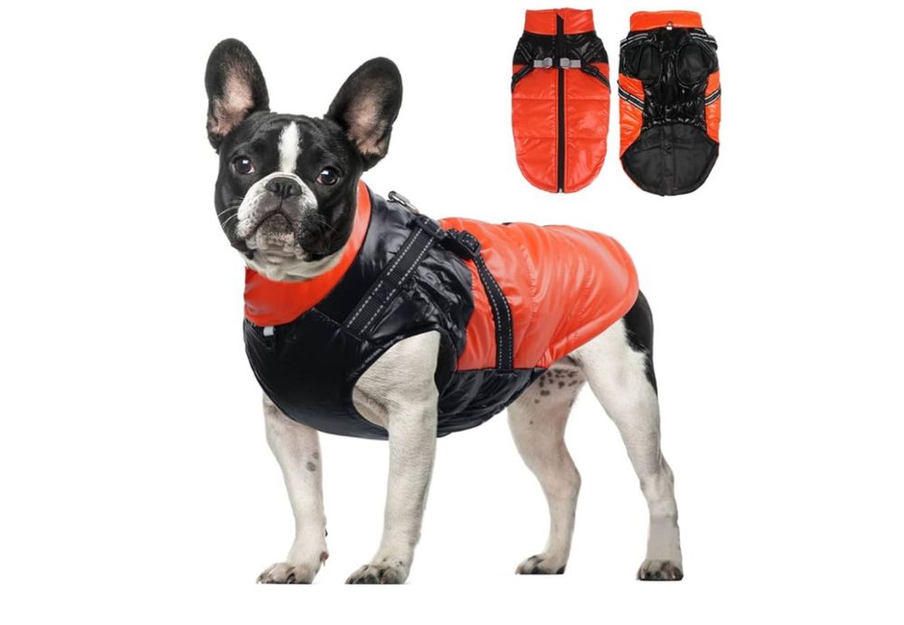 Kurtka Dla Psa Ciepła Zimowa Wiatroszczelna Z Uprzężą Rozmiar M