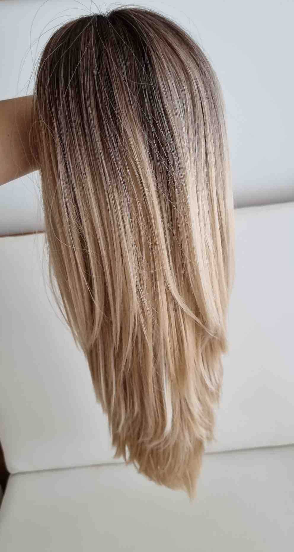 Peruka blond stopniowana słoneczne refleksy naturalny efekt!