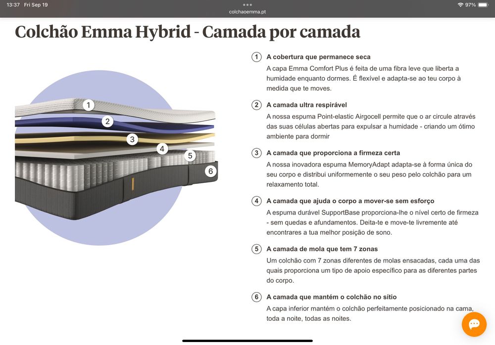 Emma Original Hybrid Constant Cool 160x200 + Capa Protetora