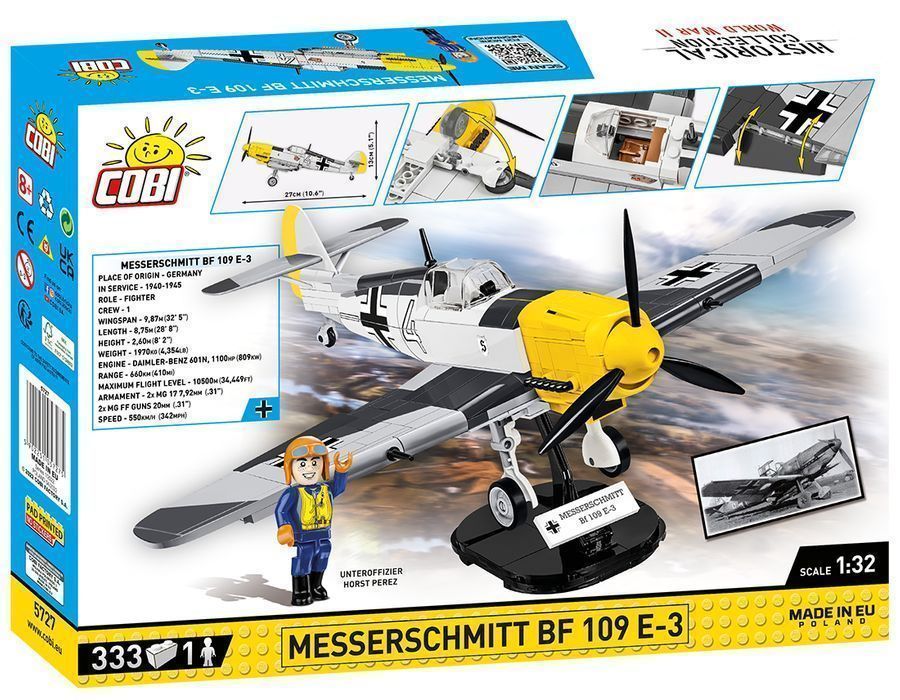 Klocki Cobi 5727 Samolot Messerschmitt Bf 109 E-3 333 El.Komp. Z Lego