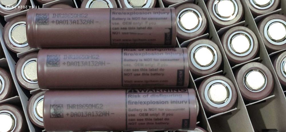 Новий високотоковий акумулятор LG INRHG2 18650 3000 мАч 20А. LG 18650