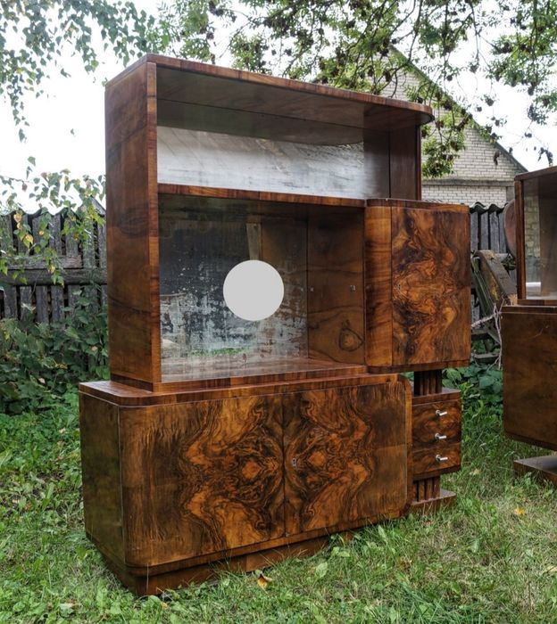 Art Deco Olbrzymia Jadalnia Bufet Stół Witryna Krzesła