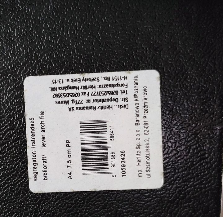 Segregatorybiurowe A4 z okuciem Herlitz