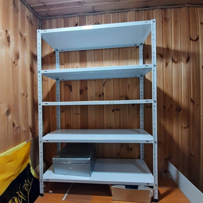 Стелаж металлический белый