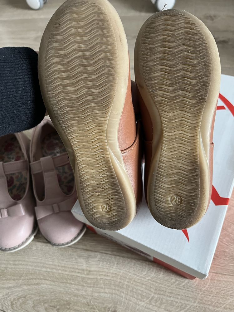 Baleriny baletki emel 28 brązowe kokardka buty buciki