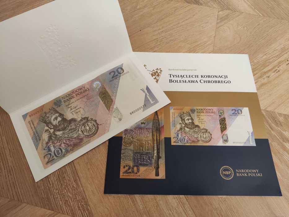 Niski numer !!! Banknot 20zł Tysiąclecie koronacji Bolesława Chrobrego