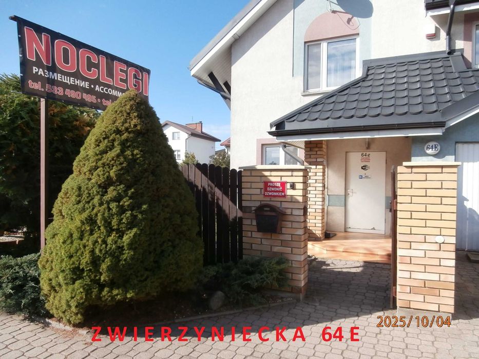 Noclegi / Pokoje na doby / Tanio / Białystok / ul. Zwierzyniecka