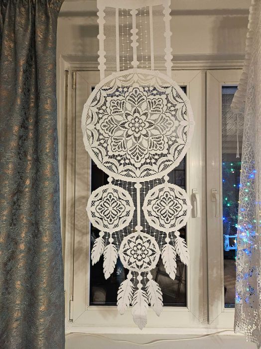 Dwa panele okienne 45 x 130 cm łapacz snów dekoracja okno 2 sztuki