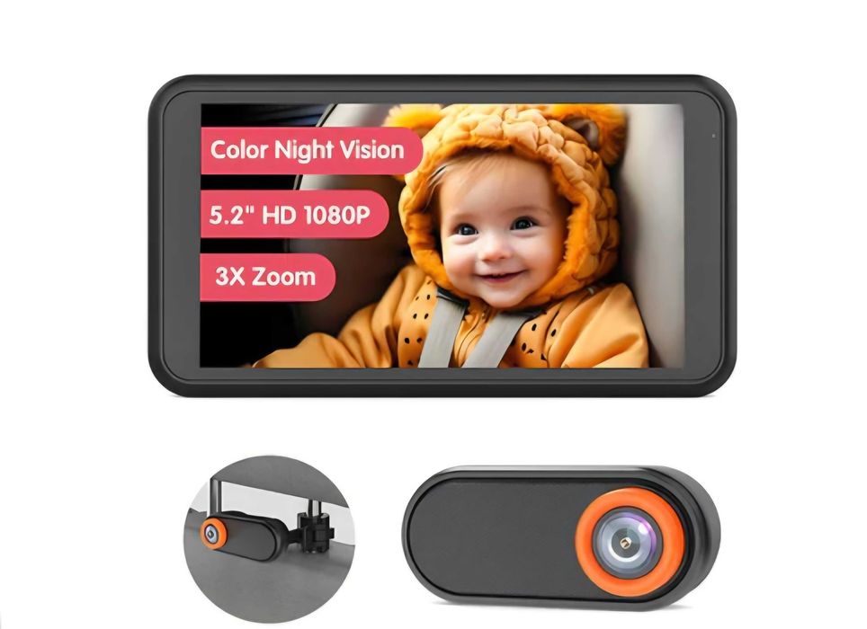 Kamera do obserwacji dziecka w aucie Luckview BM2 1080 HD 5.2 cala