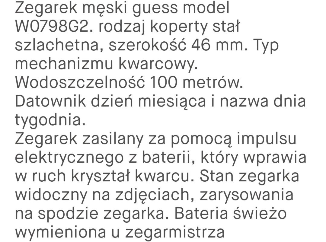 Zegarek męski guess model W0798G2