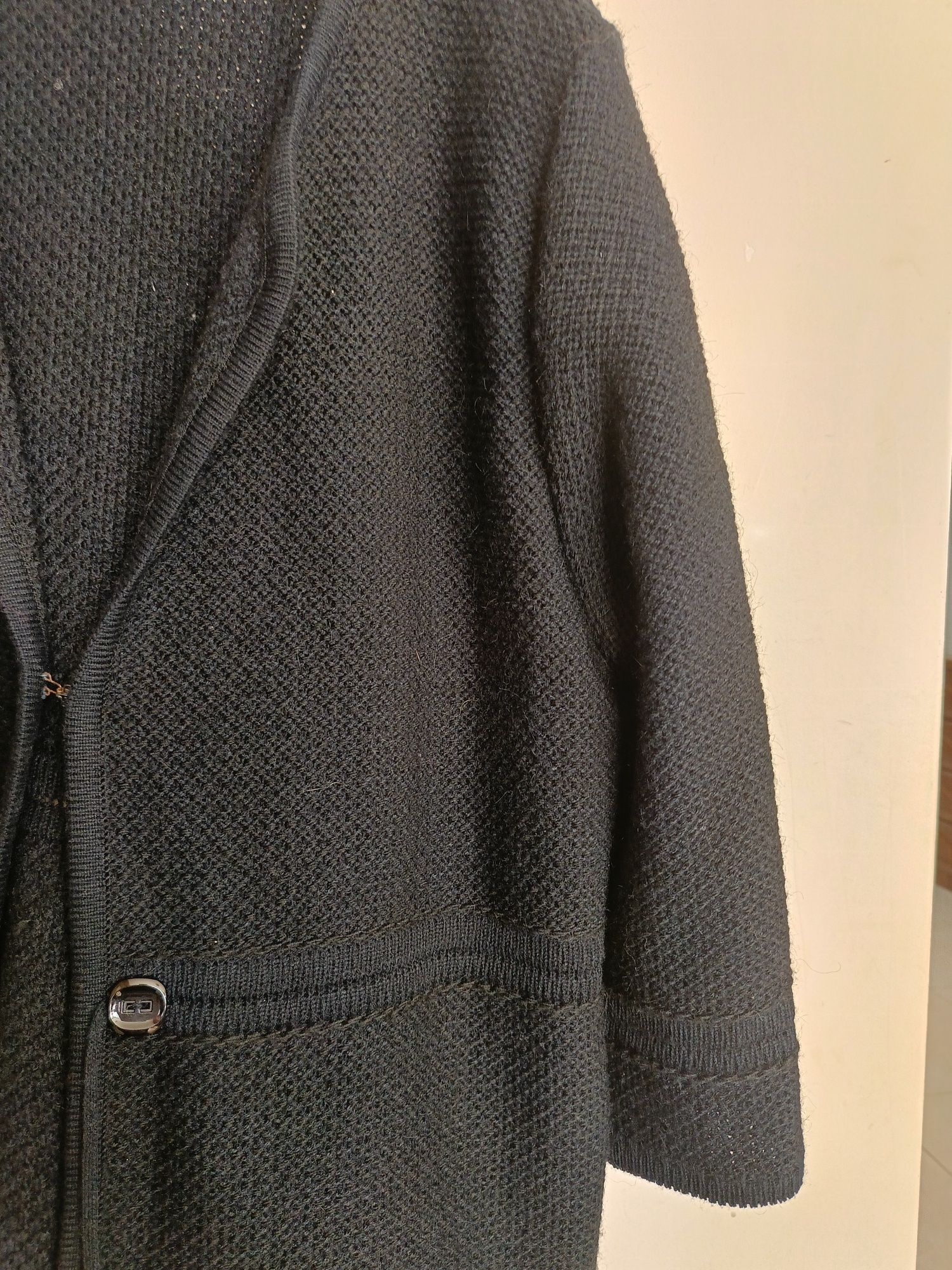 Sweter czarny 48 kardigan narzutka