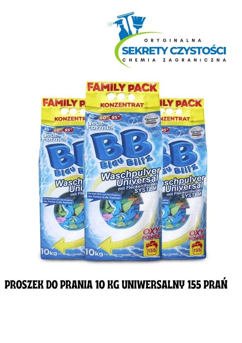 Proszek do prania uniwersalny 10kg/155 Prań z odplamiaczem wysyłka