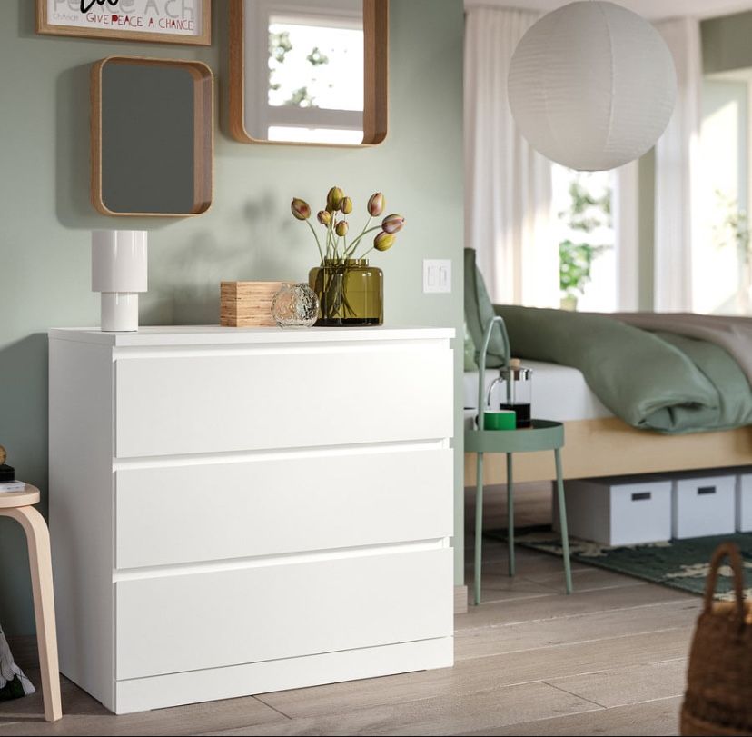Cómoda Branca c/ 3 gavetas | MALM IKEA