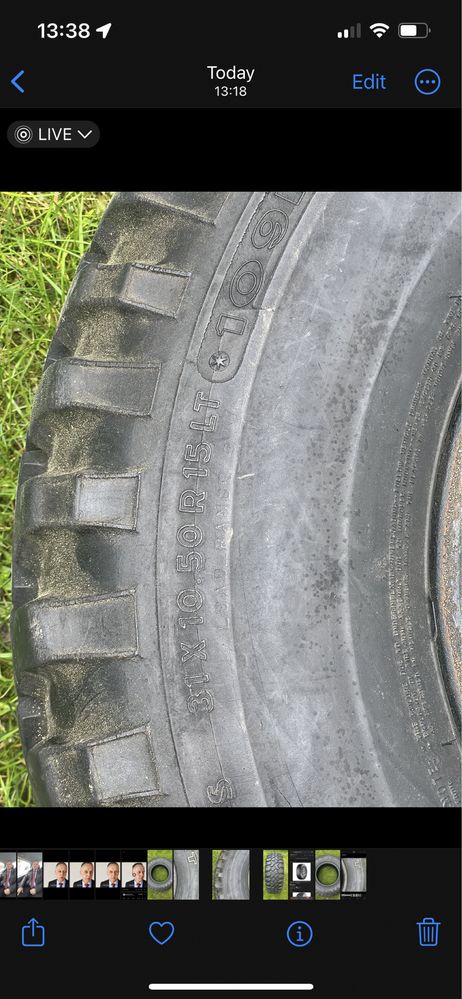 4 opony General Grabber MT 31x10,50 R15LT używane