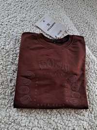 Nowa bluza męska Boss 2XL brąz tłoczone logo 100% bawełna 3 nitkowa