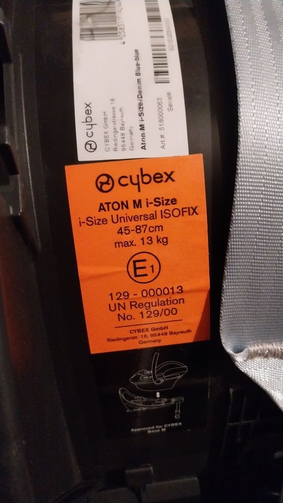 Cybex Aton M bardzo dobry stan