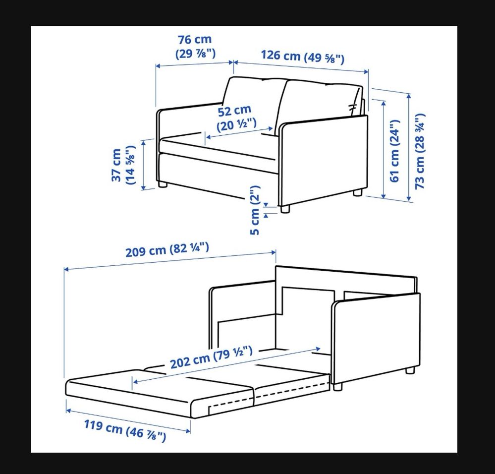 Sofa cama compacto